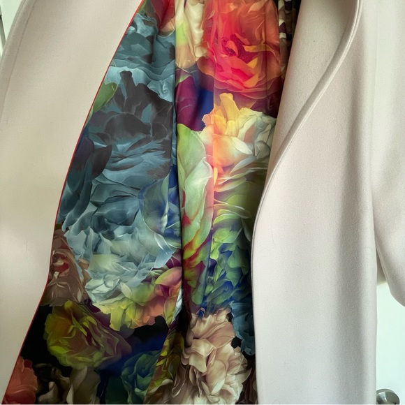 Ted Baker long wrap coat, size 3, pink blush, midi length - Picture 5 of 7